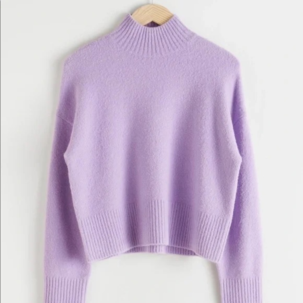 & Other Stories Mock Neck Sweater in Lavender